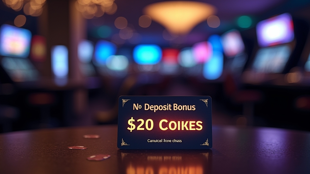 Gratisbonus ohne Einzahlung auf einem Tisch im stilisierten Casino