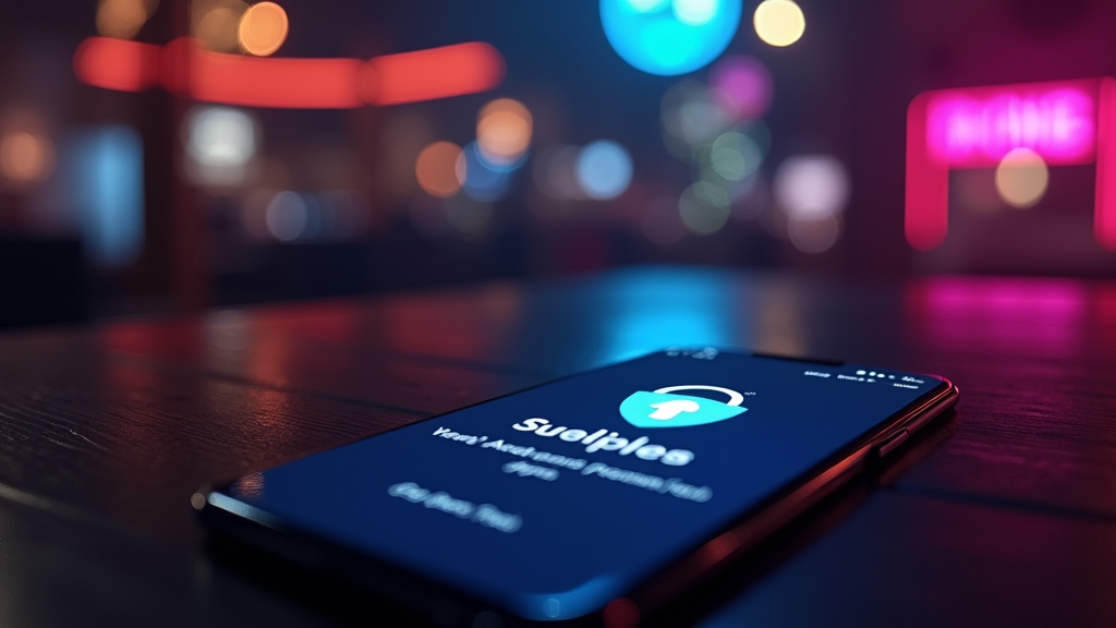 Android-Handy mit Sicherheits- und Update-Symbolen in dunkler Casino-Optik